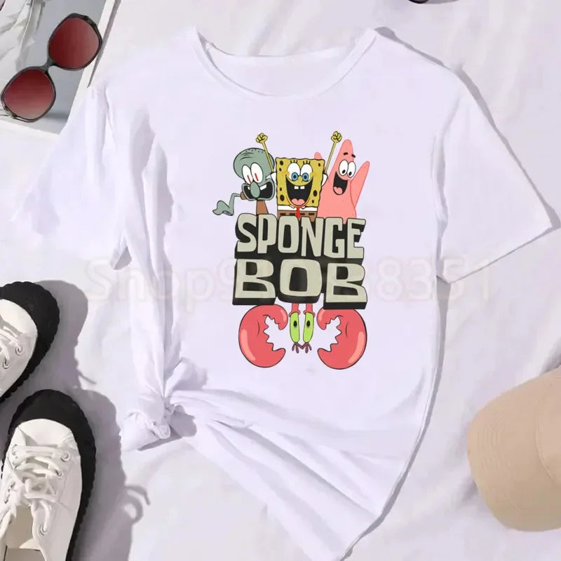 SpongeBob White T-Shirt - Streetwear Logo (Graffiti)
