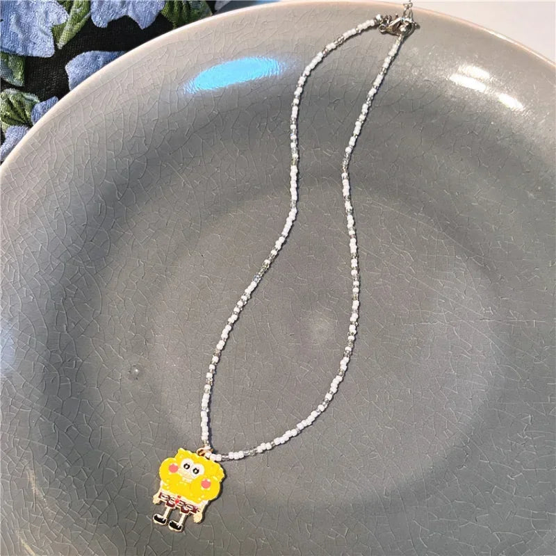 SpongeBob Pearl Necklace - Kawaii Style