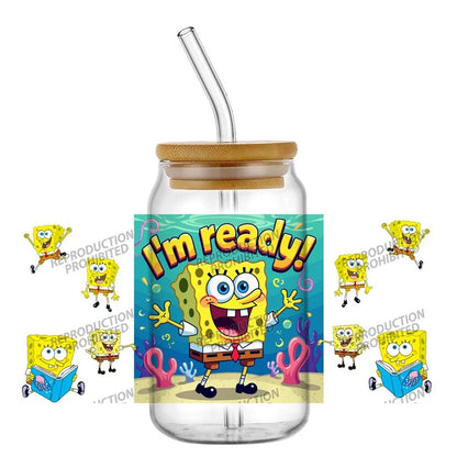 SpongeBob Glass - Can Style with Straw