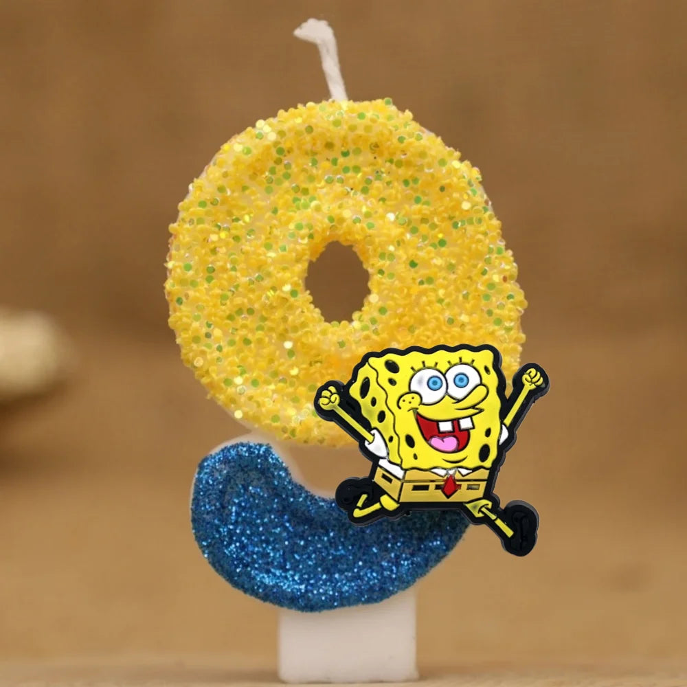 SpongeBob Birthday Candle - Glitter Number