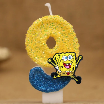 SpongeBob Birthday Candle - Glitter Number