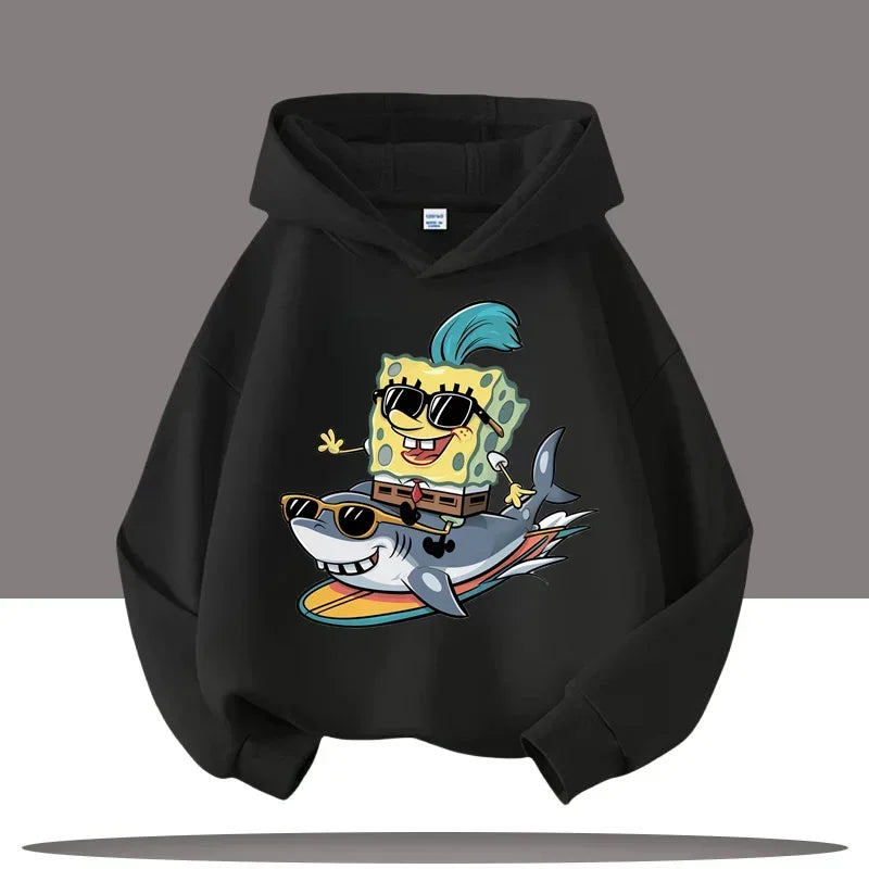 Heather Grey SpongeBob Hoodie - Gary & Bob