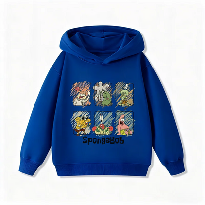 SpongeBob White Sweatshirt - SpongeBob's Funny Faces
