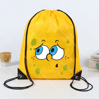 SpongeBob SquarePants Backpack - Yellow Drawstring Gym Bag