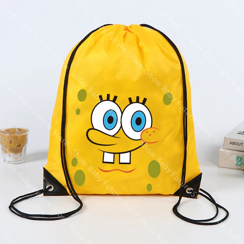 SpongeBob SquarePants Backpack - Yellow Drawstring Gym Bag