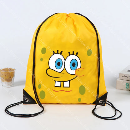 SpongeBob SquarePants Backpack - Yellow Drawstring Gym Bag