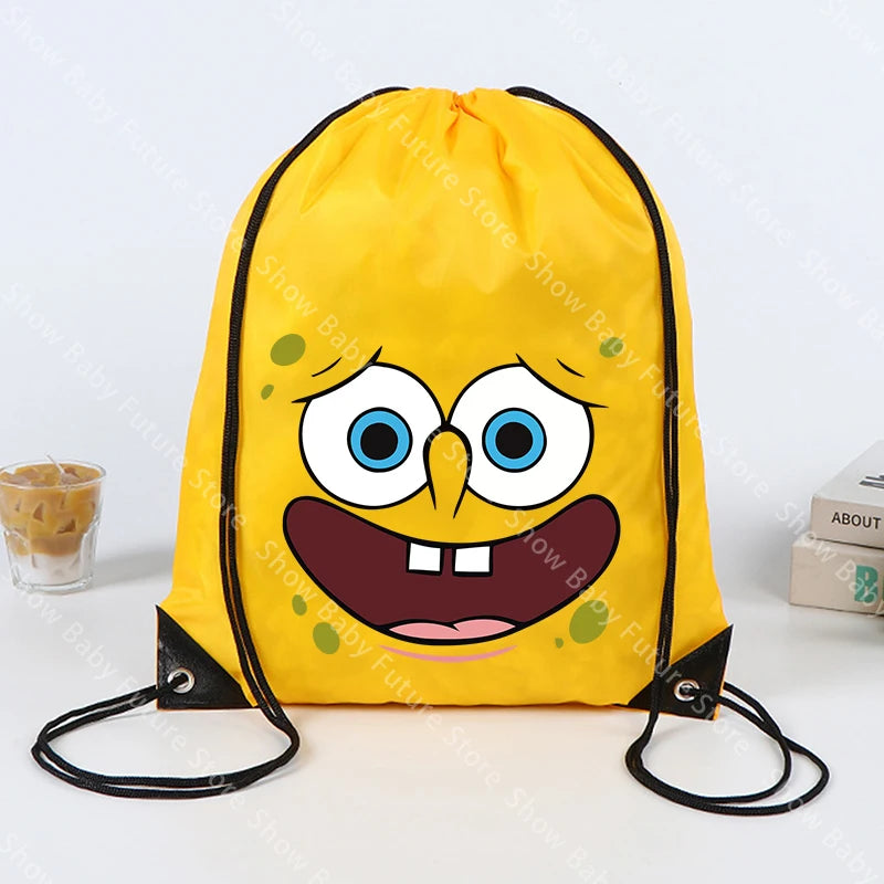 SpongeBob SquarePants Backpack - Yellow Drawstring Gym Bag