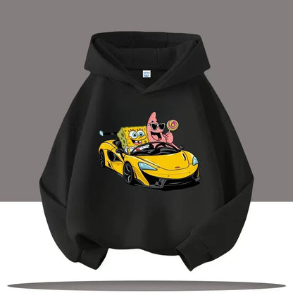Heather Grey SpongeBob Hoodie - Gary & Bob