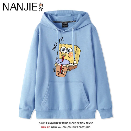 SpongeBob SquarePants Blue Hoodie - Sitting Bob (Cool)