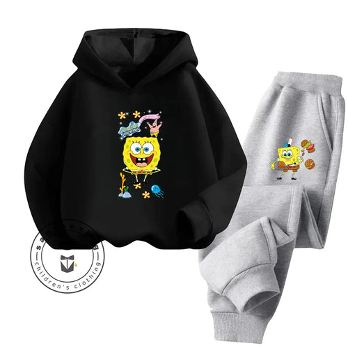 SpongeBob Streetwear Set - Black & Grey Pants