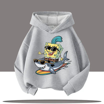 Heather Grey SpongeBob Hoodie - Gary & Bob