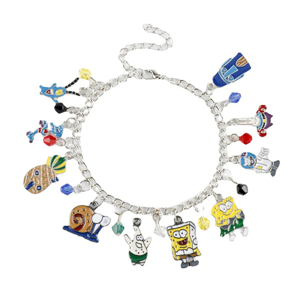 SpongeBob Bracelet - Multi-Charm Curb Chain Bracelet