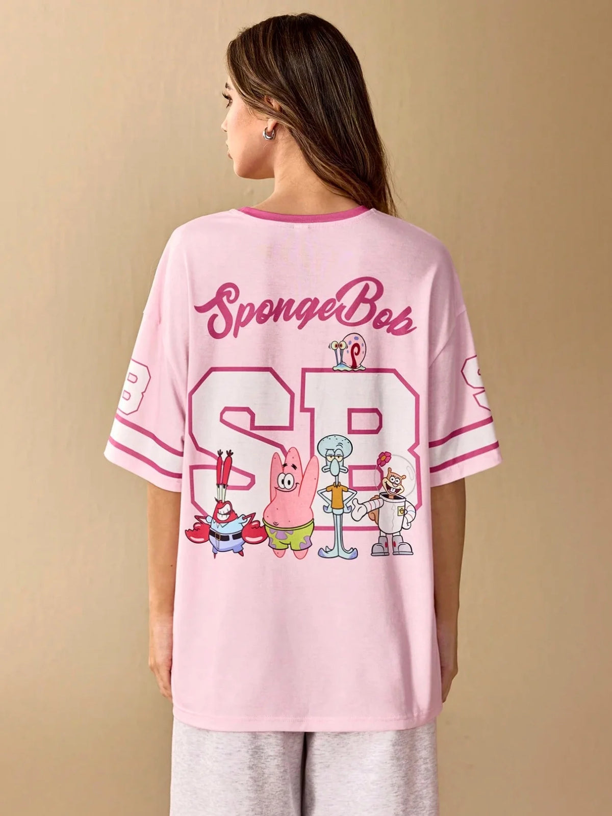 SpongeBob T-Shirt - Oversized Pink Jersey