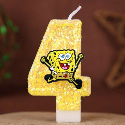 SpongeBob Birthday Candle - Glitter Number