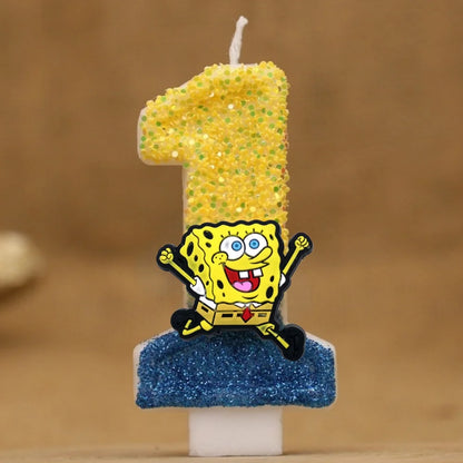 SpongeBob Birthday Candle - Glitter Number