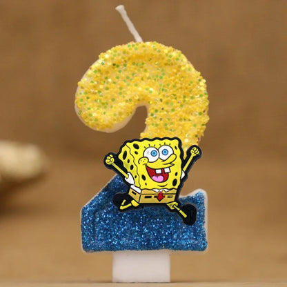 SpongeBob Birthday Candle - Glitter Number