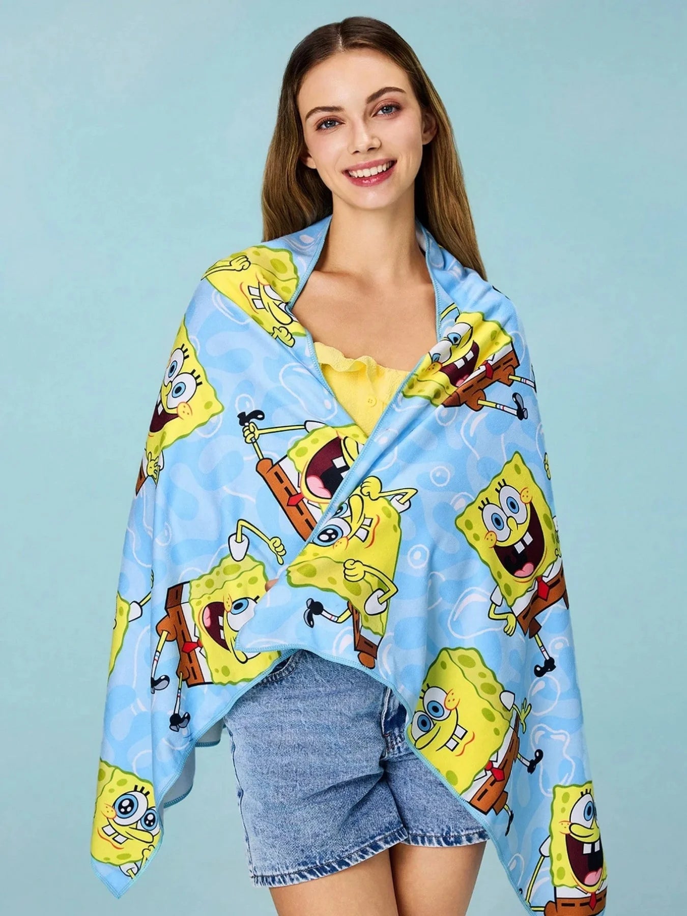 SpongeBob Beach Towel - Blue Pattern