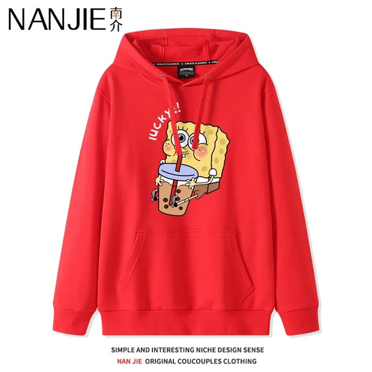 Bright Red SpongeBob Sweatshirt - Minimalist Design