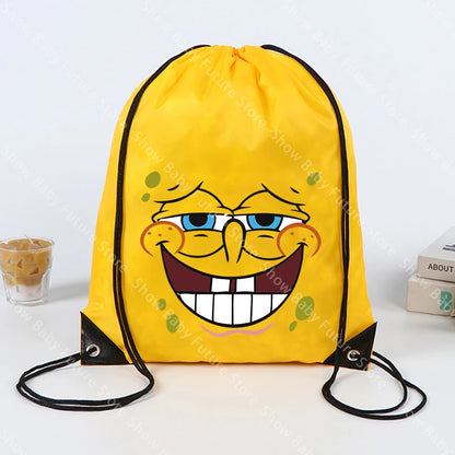 SpongeBob SquarePants Backpack - Yellow Drawstring Gym Bag