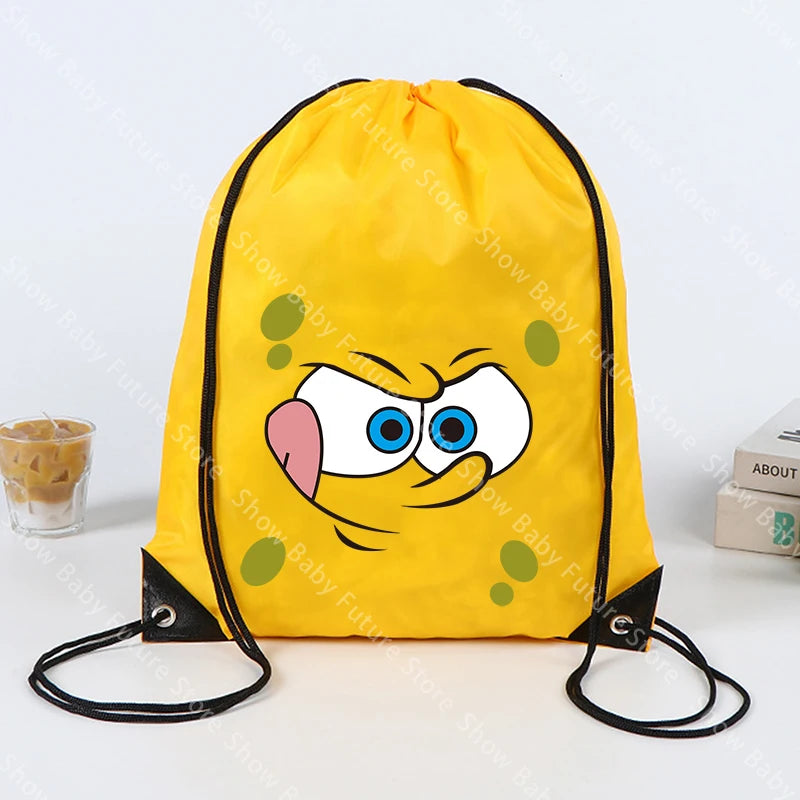 SpongeBob SquarePants Backpack - Yellow Drawstring Gym Bag