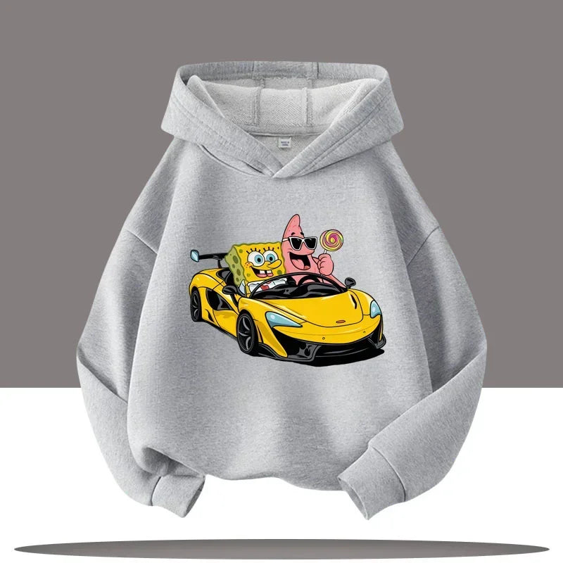 Heather Grey SpongeBob Hoodie - Gary & Bob