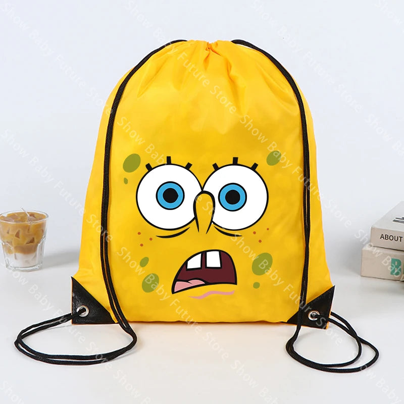 SpongeBob SquarePants Backpack - Yellow Drawstring Gym Bag