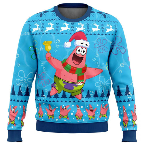 Patrick's Ugly Christmas Sweater - Winter & Snowflakes