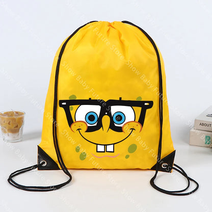 SpongeBob SquarePants Backpack - Yellow Drawstring Gym Bag