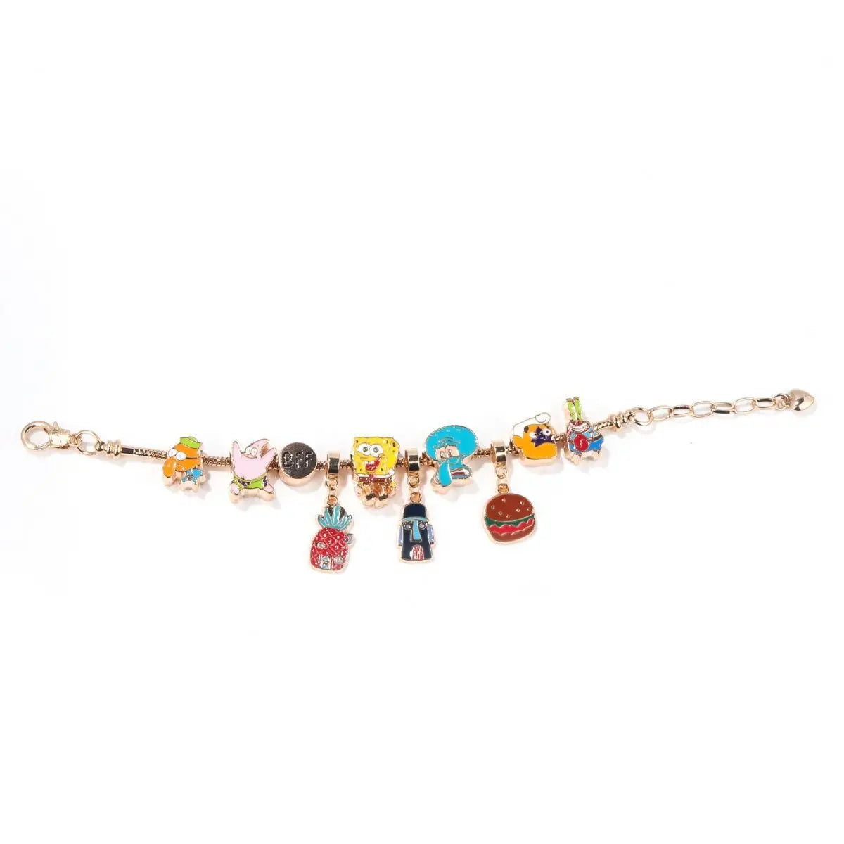 SpongeBob Curb Chain Bracelet - Gold Charms
