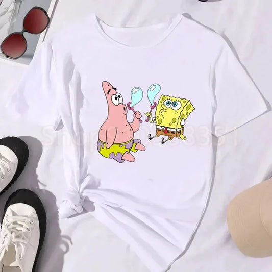 SpongeBob White T-Shirt - Duo Race (Happy)