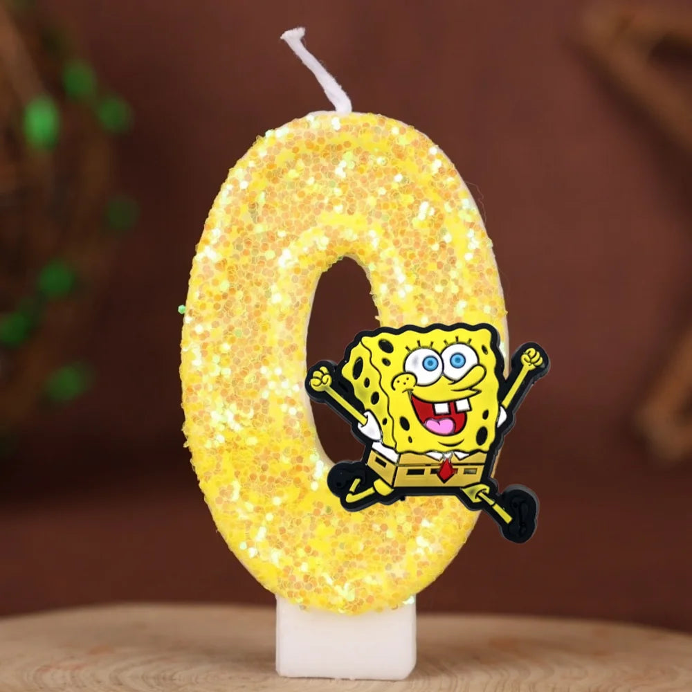 SpongeBob Birthday Candle - Glitter Number