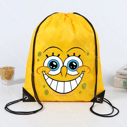 SpongeBob SquarePants Backpack - Yellow Drawstring Gym Bag