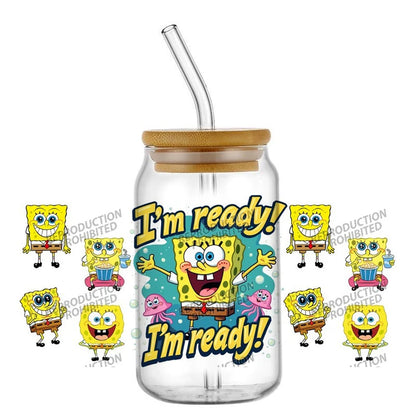 SpongeBob Glass - Can Style with Straw