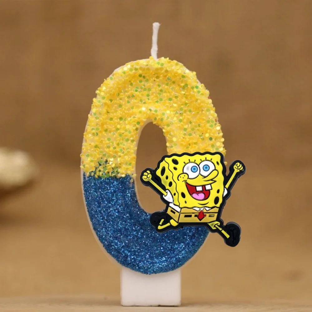 SpongeBob Birthday Candle - Glitter Number