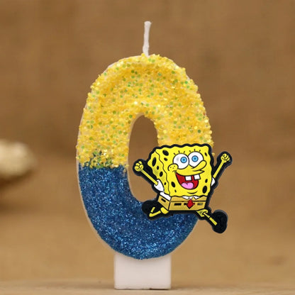 SpongeBob Birthday Candle - Glitter Number