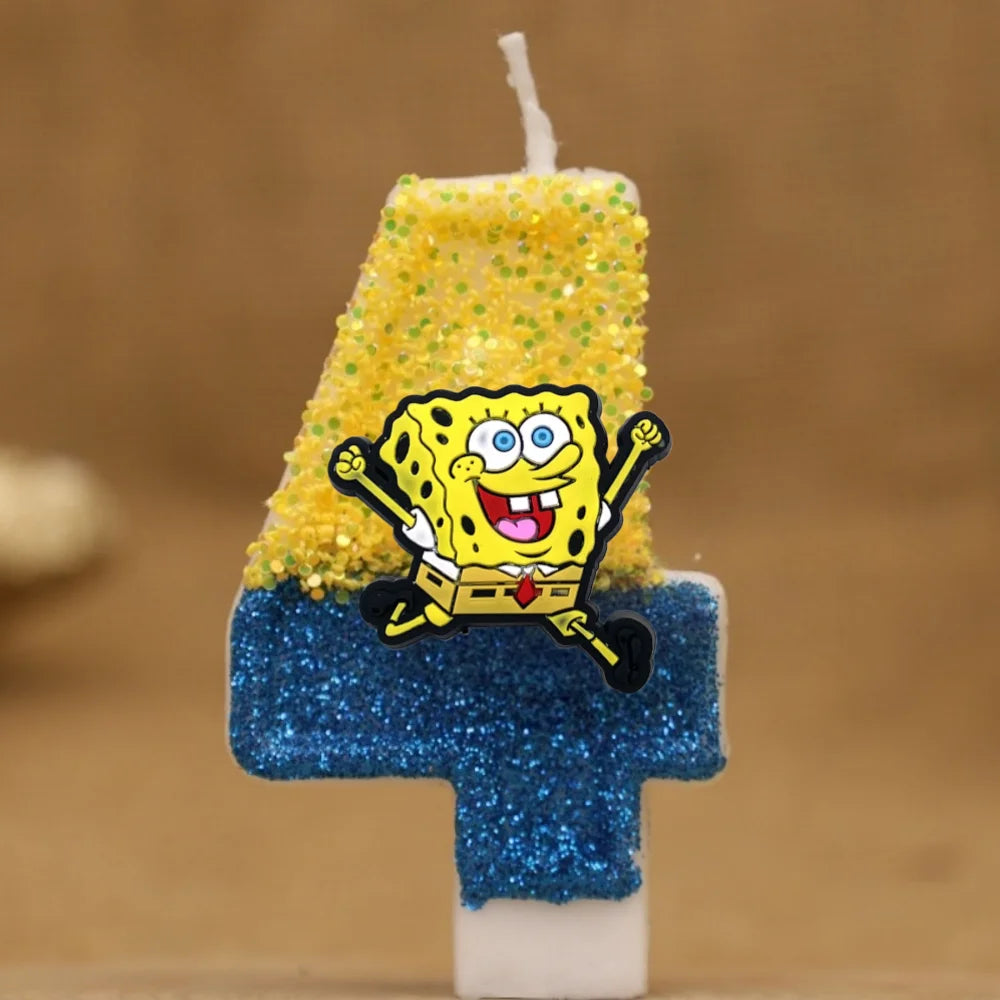 SpongeBob Birthday Candle - Glitter Number