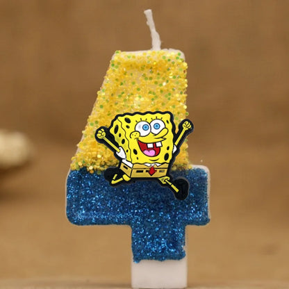 SpongeBob Birthday Candle - Glitter Number